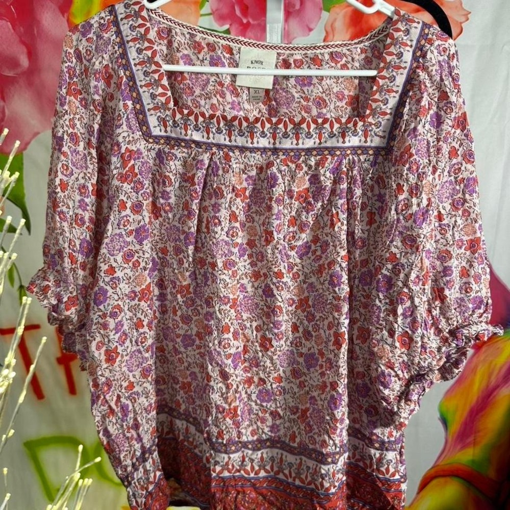 S369 Knox Rose multicoloured floral blouse